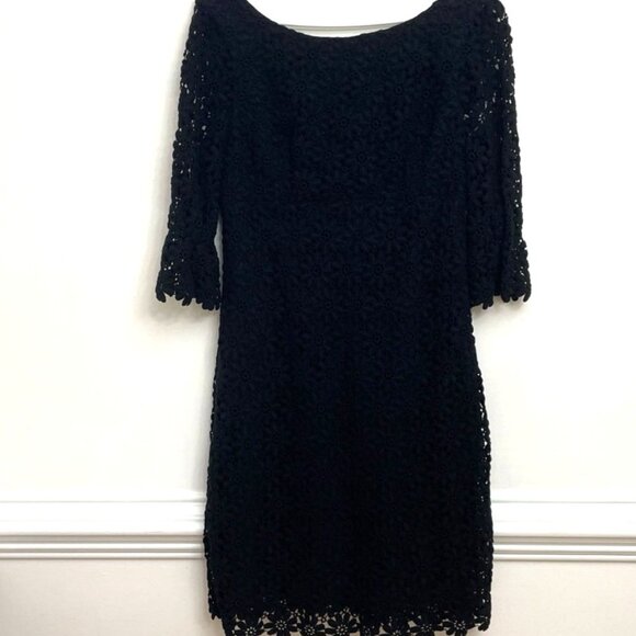 Lilly Pulitzer Black Lace Midi Dress - Picture 1 of 8